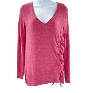 ANTHROPOLOGIE Pink V-neck Tunic Sweater